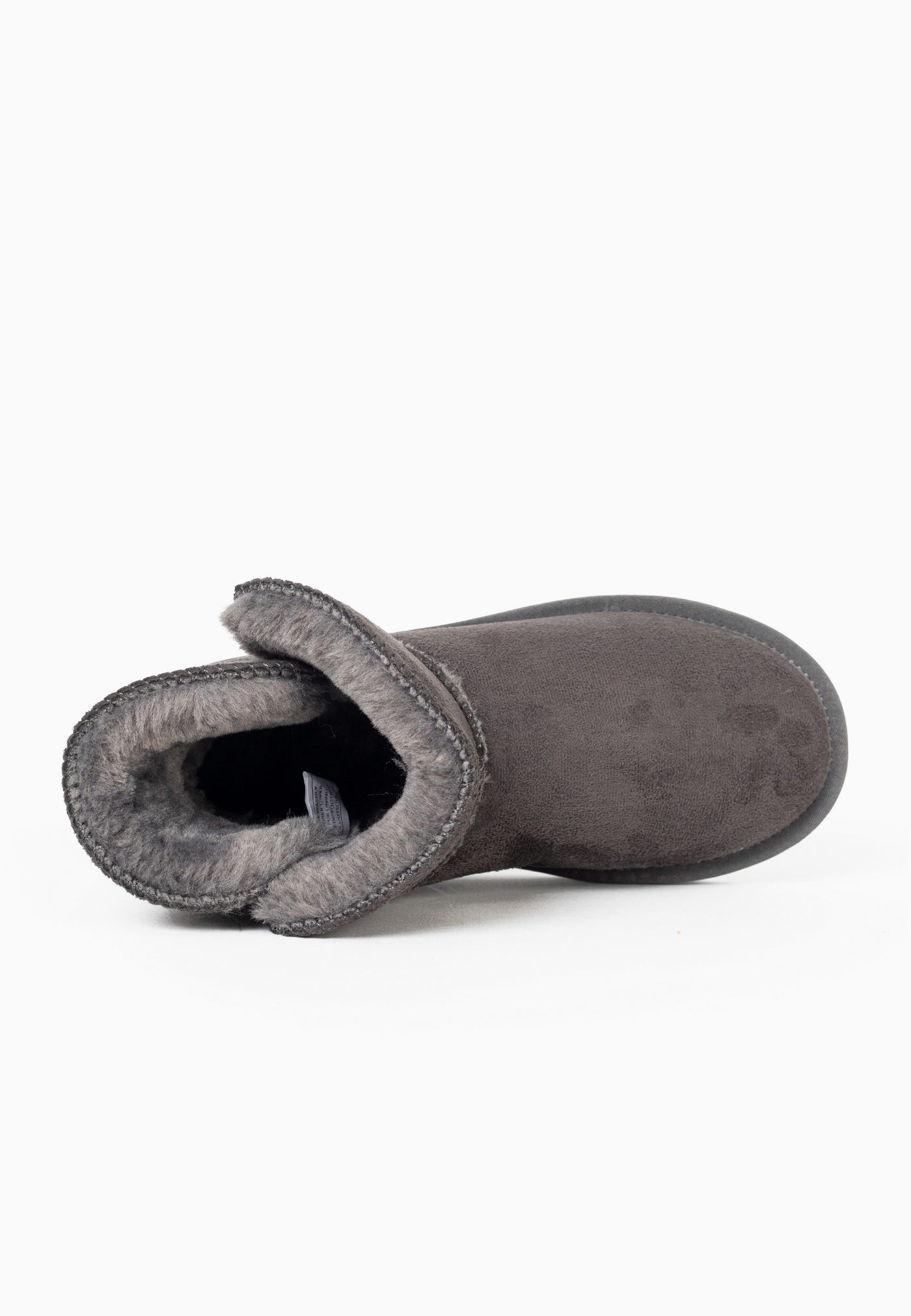 Bottine fourrée Wassily anthracite de dessus, intérieur en fausse fourrure grise