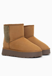 Bottines à plateforme Davia Camel