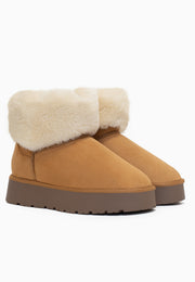 Bottines à plateforme Olivia Camel