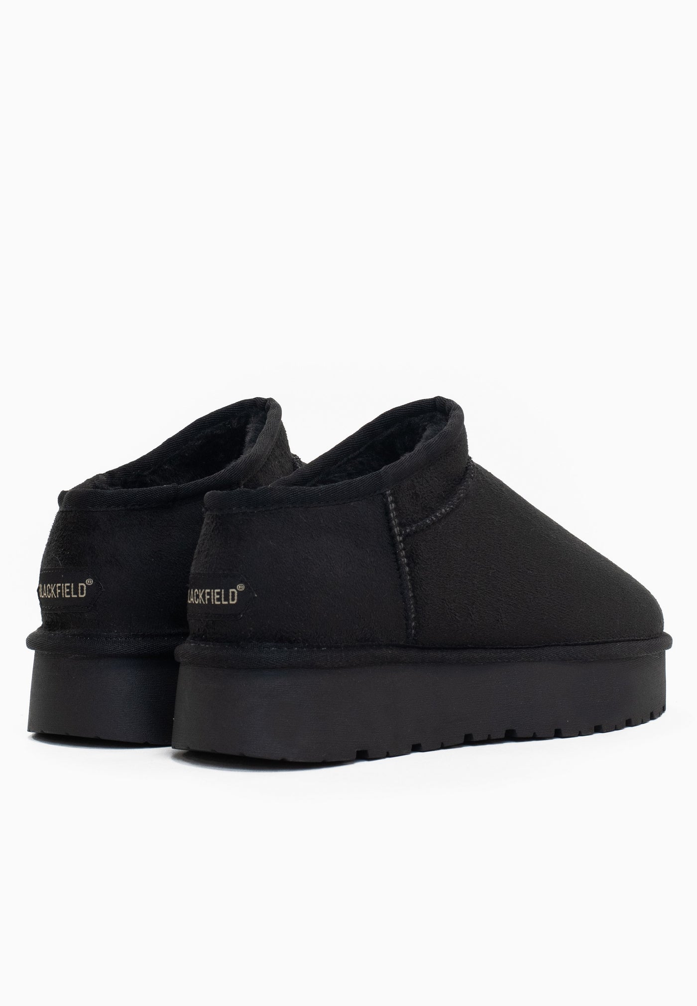 Paire de bottines fourrées Fiaza anthracite de dos, cols ouverts et talons marqués