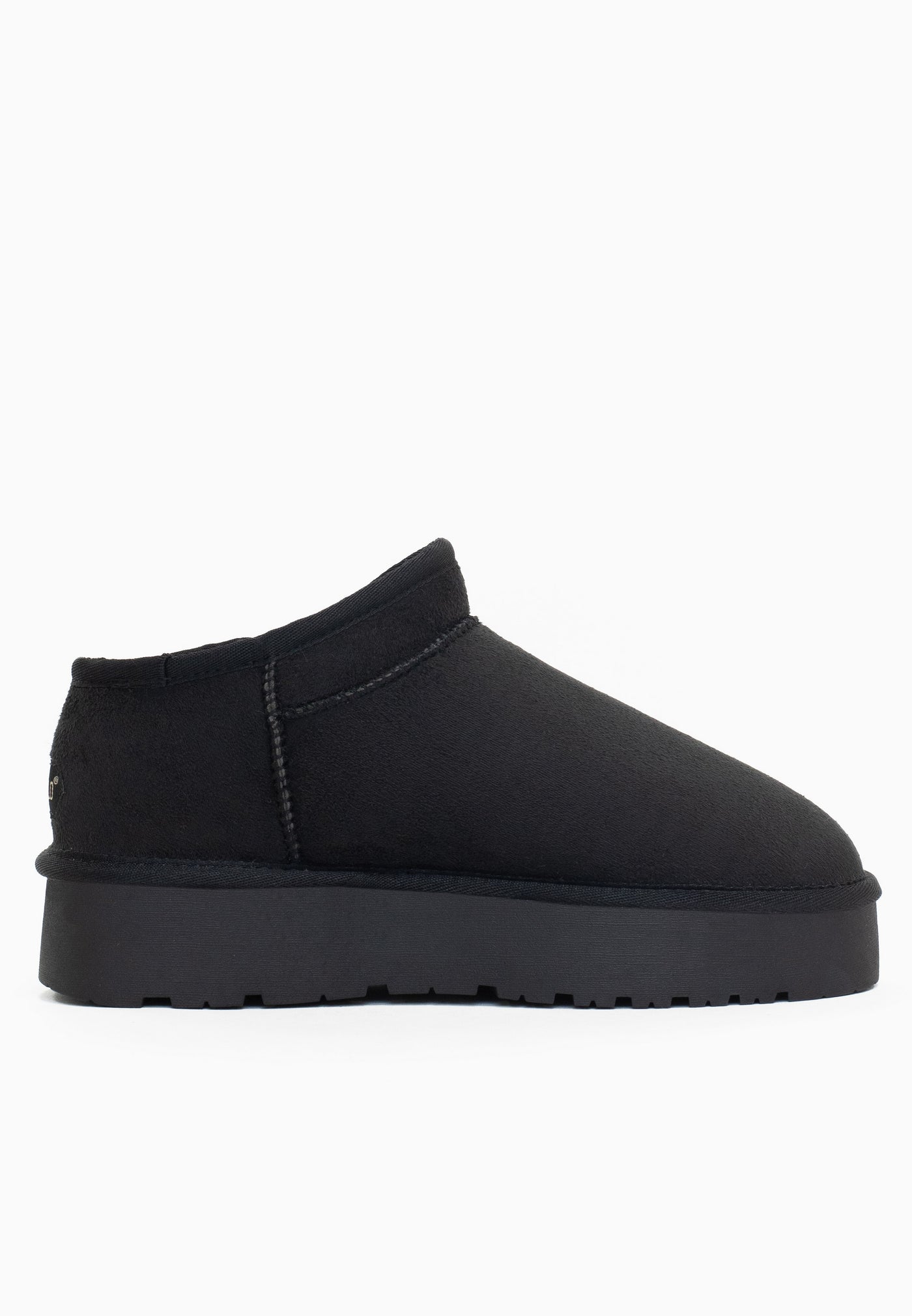 Bottine fourrée Fiaza anthracite vue de l'autre côté, couture haute au col