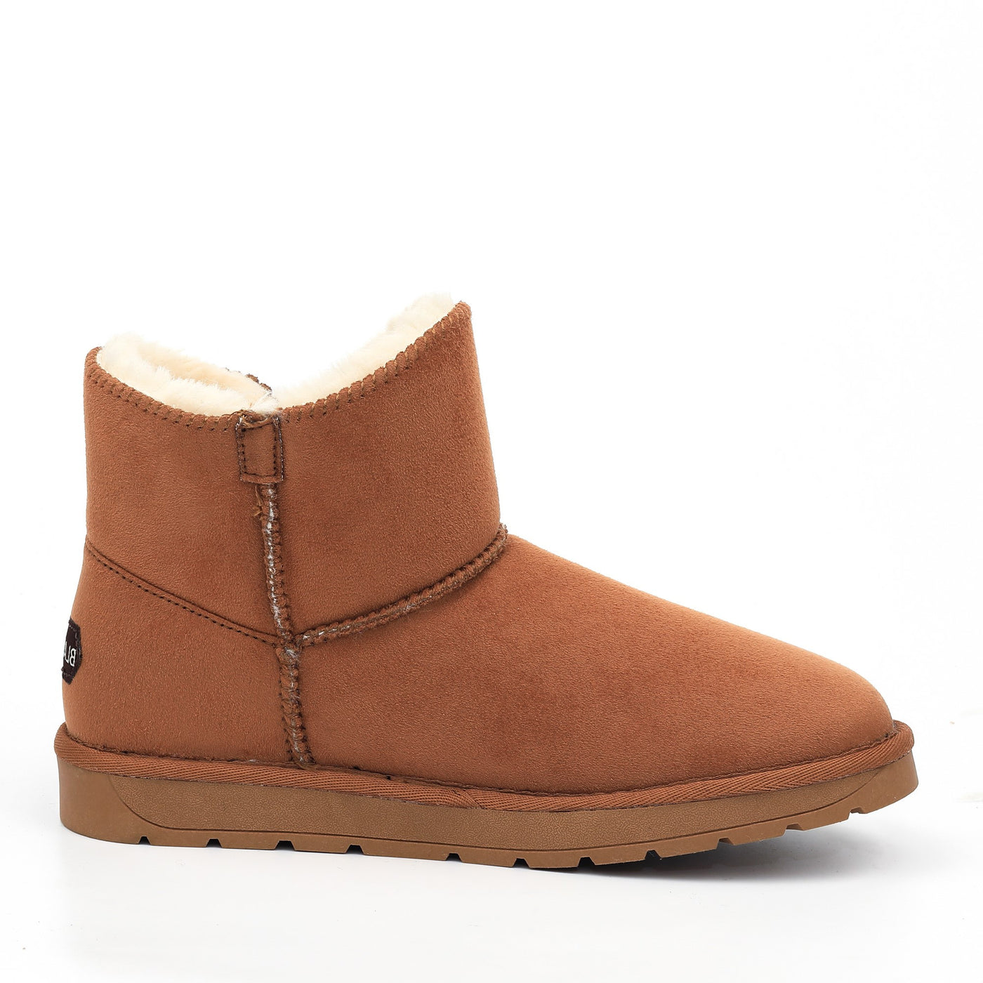 Bottine fourrée Jana camel sur son autre côté, couture latérale et petite étiquette