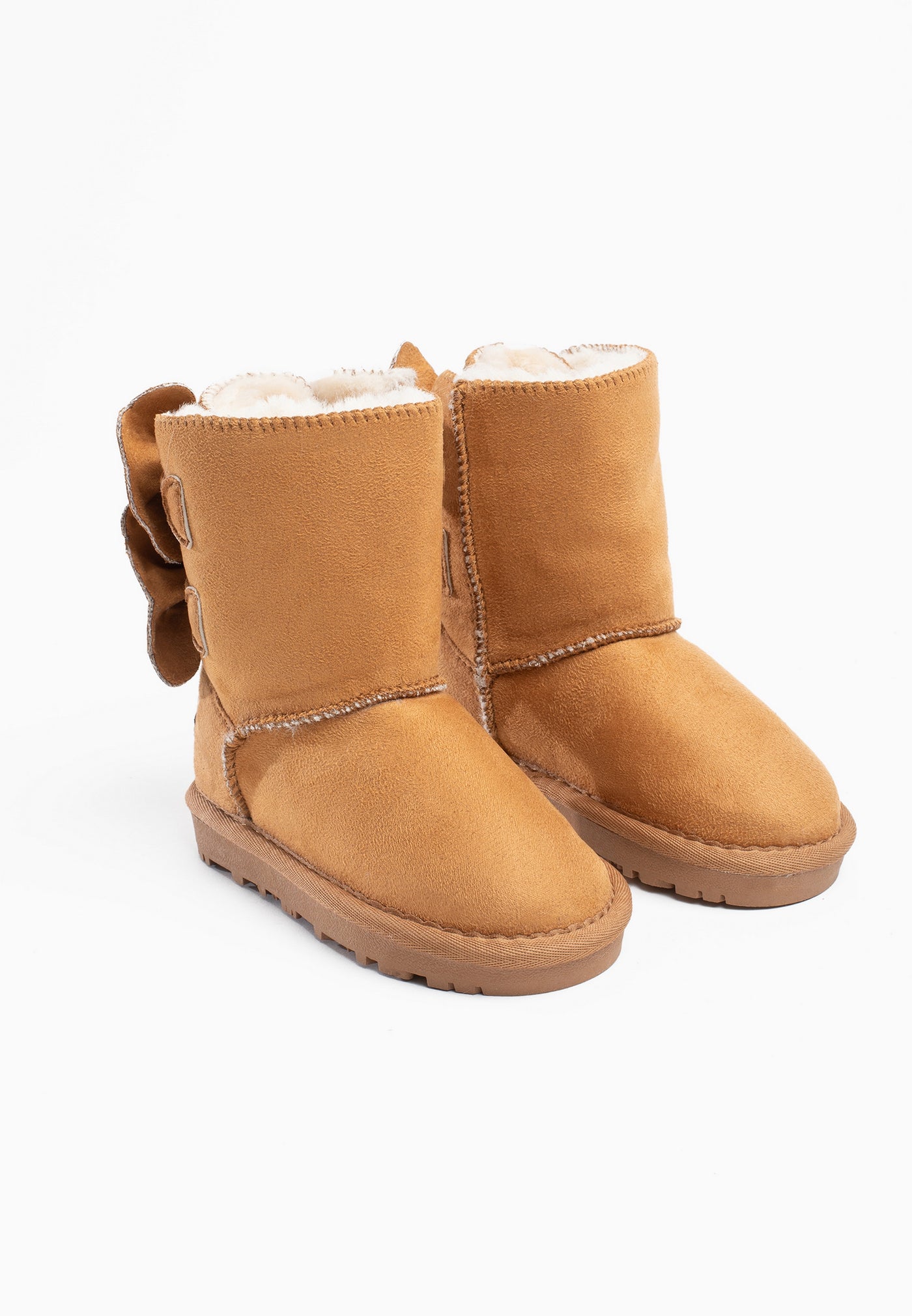 Paire de bottines fourrées Belezza camel, doublure crème visible au bord des tiges